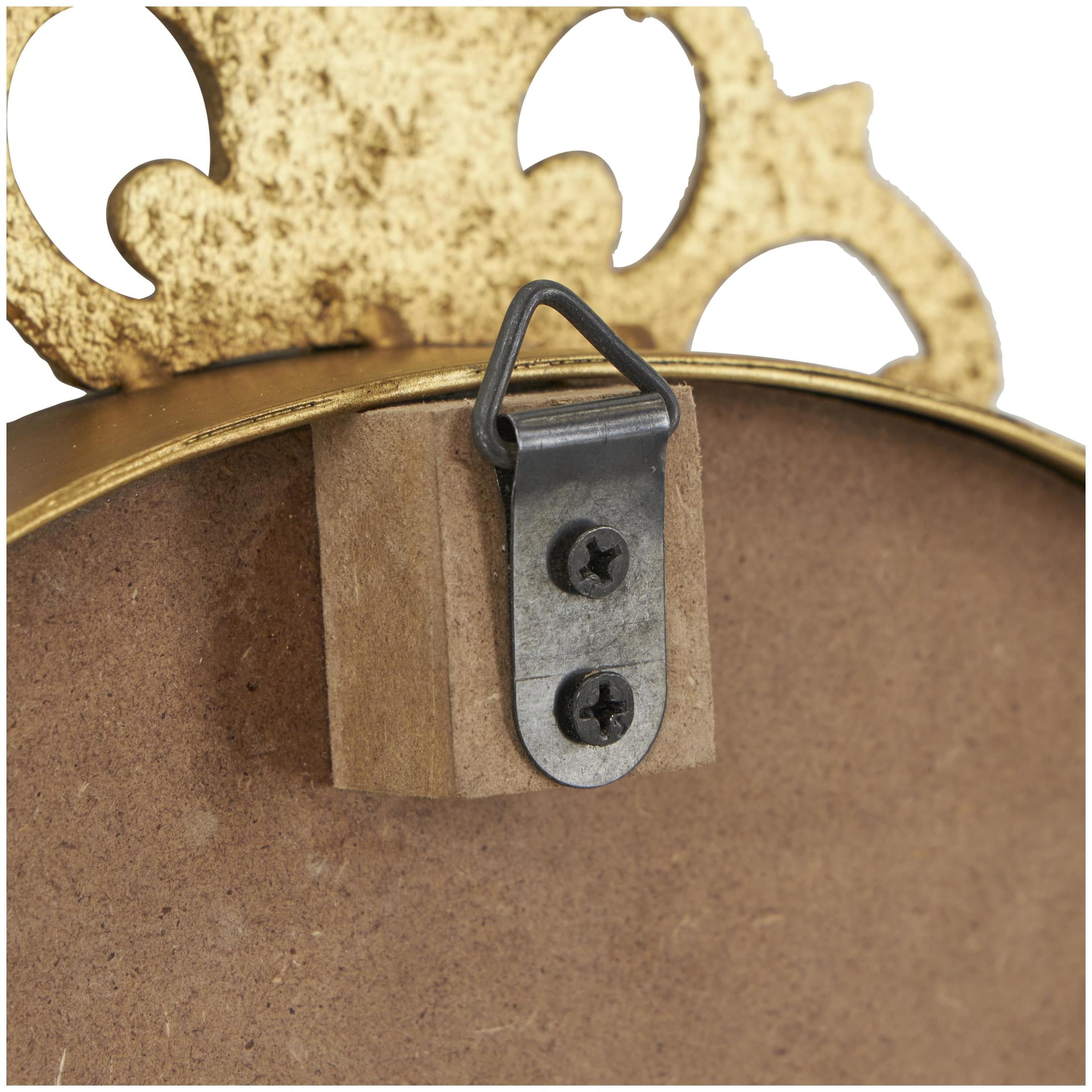 DecMode 11" Gold Metal Scroll Antique Inspired Wall Clock with Finial