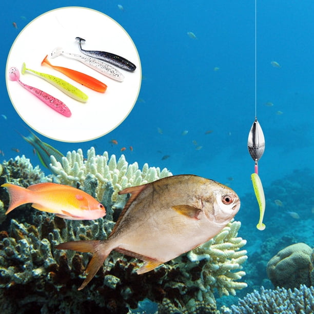 Xihbxyly Cebo Blando T-Tail, Señuelos de Goma para Insectos, 8 Cm, Colores Variados, Material Duradero, 10 Unidades, Equipo de Pesca, Multiusos para Exteriores, Ideal para Pesca En Agua Dulce.