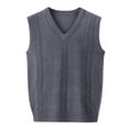 thumbnail image 4 of Mens Fashion Casual Jacquard V Neck Bottomed Shirt Sleeveless Sweater Vest Mens Designer Clothes, 4 of 5