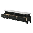 thumbnail image 3 of Newboti Furniture 1pc Modern Sleek White Finish Faux Marble Accents Silver-tone Legs TV Stand Console Living Room Furniture 00006, 3 of 5