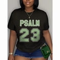 thumbnail image 5 of Women's Psalm 23 Jersey Premium T-Shirt - Casual short sleeve crew neck t-shirt with bold green lettering, soft and breathable fabric, perfect for holiday parties and gift giving, 5 of 7