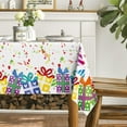thumbnail image 3 of Birthday Tablecloth 60x84 Inch Rectangular, Happy Birthday Ballon White Washable Seasonal Table Cover for Party Picnic Dinner Decor, 3 of 6
