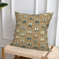 thumbnail image 6 of Throw Pillow Covers, Stamp Pattern worlds Soft Square Pillow Cases with Invisible Zipper for Couch Bed Sofa, Farmhouse Fall Home Decor 20"x20", 6 of 7