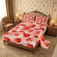 thumbnail image 2 of Erosebridal Pumpkin Leaves Bed Sheets 4-Piece,Fall Harvest Full Size Sheets,Rose,1 Flat Sheet, 1 Fitted Sheet and 2 Pillowcases, 2 of 6