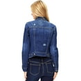 thumbnail image 2 of NioBe Clothing Women's Classic Vintage Distressed Crop Denim Jacket, 2 of 4