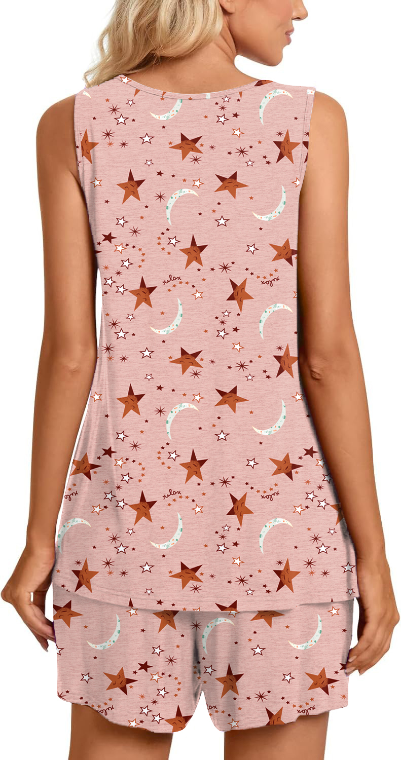 DreamFish Women's Summer Sleeveless Tank and Shorts Pajama Set photo 5