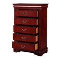 thumbnail image 4 of Acme Traditional Style Wooden Chest with Five Drawers Cherry Brown- Saltoro Sherpi Bed Room Furniture, 4 of 9