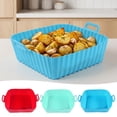 thumbnail image 2 of 3 Pcs Air Fryer Silicone Liner Pot with Handle Reusable Air Fryer Liner Heat Resistant Square Baking Tray Air Fryer Accessories Liners Baking Pan, 2 of 9
