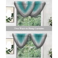 thumbnail image 4 of Teal Grey Ombre Sheer Waterfall Valance Curtains for Window, Turquoise Gradient Modern Abstract Art Rod Pocket Sheer Topper Swag Curtains for Living Room, Kitchen 38.5"W x 47.2"L, 1 Panel, 4 of 7