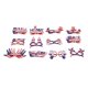thumbnail image 1 of Gafas navideñas con bandera estadounidense Bling Bling 12 piezas, 1 of 14