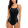 thumbnail image 2 of Women's One Piece Water Aerobics Swimsuit Athletic Sports Swimwear, 2 of 7