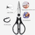 thumbnail image 3 of Kitchen Scissor, Black Grey Shears, Heavy Duty Cooking Scissors, Stainless Steel Sharp Utility Shears for Chicken Meat Vegetable Fish, Multifunction Scissors 1Pcs, Protective Sheath, Dishwasher Safe, 3 of 8