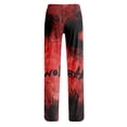 thumbnail image 5 of Domzest Womens Halloween Pajama Pants Halloween Graphic Drawstring Elastic Waisted Pajama Bottoms Wide Leg Cute Pj Bottoms Vermilion XL, 5 of 5