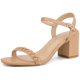 thumbnail image 1 of Sandalias De Tacón Grueso Tejido Con Talón Descubierto Para Mujer Desnudo US 9/UK 7/EU 40, 1 of 6
