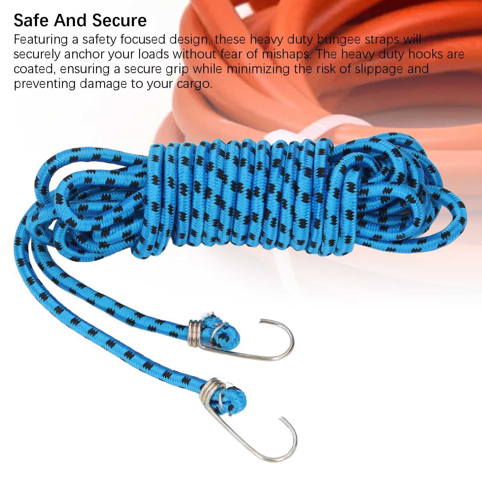 Yajisi 2‑Pack 8m Heavy‑Duty Rubber Bungee Cords – UV‑Resistant, High‑Visibility, Versatile for Outdoor & Indoor Use