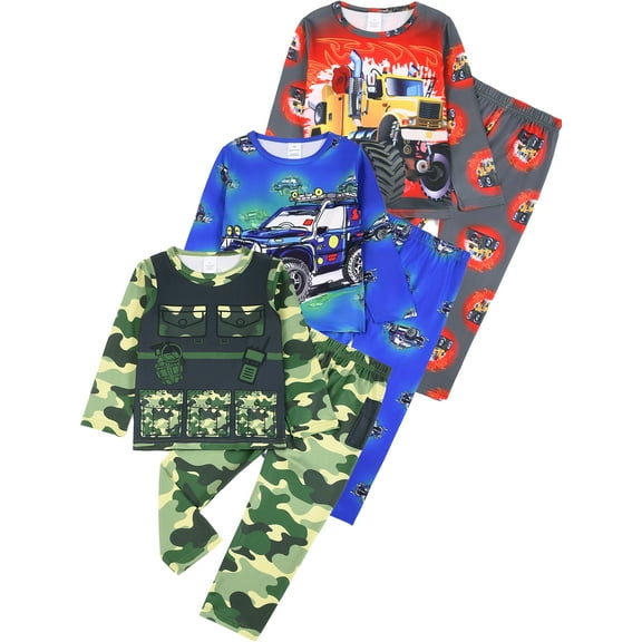 ATAIKU 3-8Y Toddler and Little Boy Pajamas Set Kids Long Sleeve Tee and Pants Camouflage Soldiers Sleepwear Boys 2-Piece Jammies