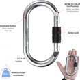thumbnail image 2 of MOPNGXT - Juego de 2 mosquetones de escalada resistentes y confiables - Capacidad de 25 kN = 5600 lb - Equipo duradero para cuerdas, aparejos y hamacas - No recomendado para barras de dominadas, 2 of 6