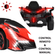 thumbnail image 2 of Montable Eléctrico para Niños Deportivo Lambo Luces Sonido Control Remoto Bluetooth Batería 12v - Rojo, 2 of 8