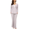 thumbnail image 3 of Pijamas de manga larga para mujer ropa de dormir suave conjunto Light greyXL Suzicca Gris claro XL, 3 of 6