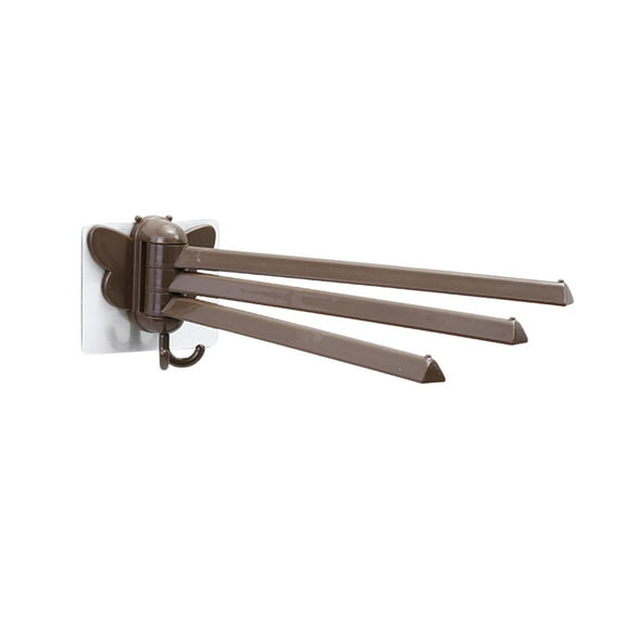 Rotating Towel Rack Swivel Towel Rack 3 Poles Towel Holder 180 Rotation Wall Mounted Punch Bathroom Bath Kitchen Dish Rag Utensil Holder Wardrobe Organizer White
