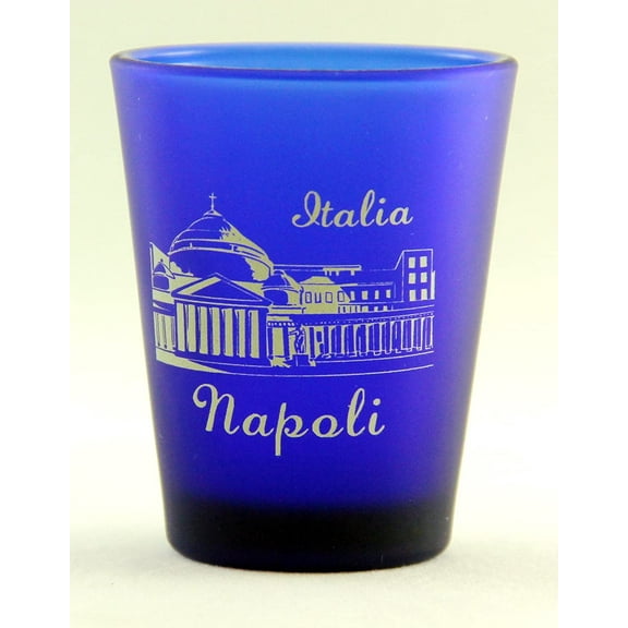 Naples (Napoli) Italy Cobalt Blue Frosted Shot Glass