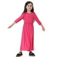 thumbnail image 5 of Huowey Girls Elegant Dresses 3/4 Sleeve Round Neck Maxi Dress For Teen Girls High Waist Casual Party Wear Comfortable Dailywear,Pink,3-4 Years, 5 of 7