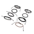 thumbnail image 1 of Pulsera Trenzada De Piel Sintética, Pulsera Unisex De Piel Sintética Con Cuentas Africanas Para Hombres Para Citas, 1 of 7