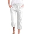 thumbnail image 2 of Kmdttou Fashion Womens Casual Solid Color Elastic Loose Pants Straight Wide Leg Trousers With Pocket on Clearance!, 2 of 6