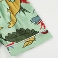 thumbnail image 6 of Odeerbi 1-8 Years Toddler Boys Girls Summer Satin Pajamas Notched Lapel Short Sleeve Shirts Shorts Set Soft Loungewear Dinosaur Print Sleepwear Toddler Boys Girls Clothes, 6 of 9