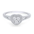 thumbnail image 3 of 1/4 CT Round Cut Natural White Diamond Miracle Illusion Setting Heart Ring In 14K White Gold Plated Sterling Silver (Color: I-J Clarity: I2-I3, 0.25 Cttw) -10, 3 of 7