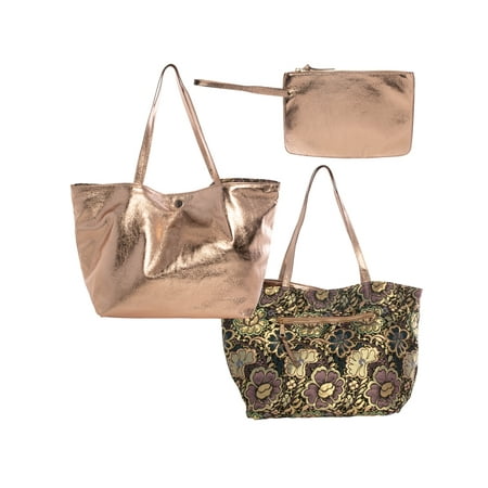 Steve Madden Handbags For Women Large Reversible Tote Bag Handbag Purse With Zipper Clutch Mini Makeup