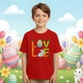 thumbnail image 4 of Easter Shirts for Boys and Girls Tops for Girls 7-8 Short Sleeve Bunny Graphic Tee Casual Kids Tops for Summer(Size 12-13 Years,Red), 4 of 6