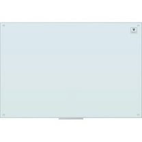 U Brands Magnetic Glass Dry Erase Board 70x47 White Frosted Surface Frameless 2301U00-01