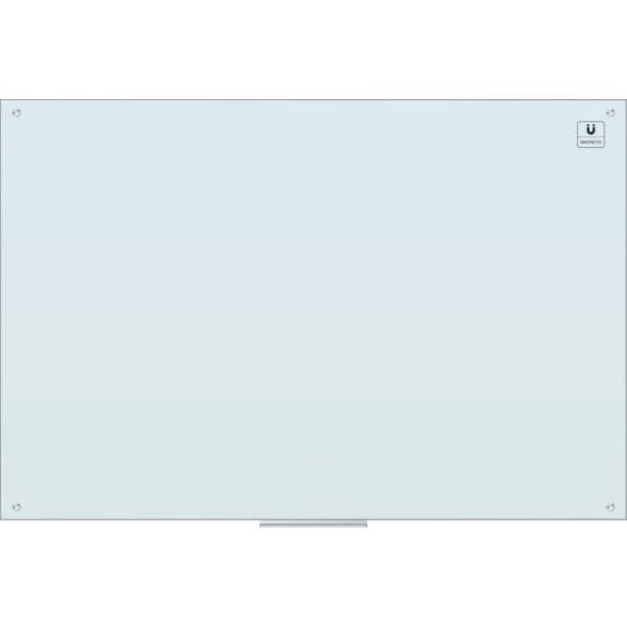 U Brands Magnetic Glass Dry Erase Board 70x47 White Frosted Surface Frameless 2301U00-01