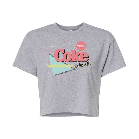 Coca-Cola - 90's Retro Style - Coke Is It - Juniors Cropped Cotton Blend T-Shirt