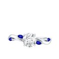 thumbnail image 4 of Lab Grown Diamond Designer Engagement Ring with Sapphire, 14K White Gold, US 11.00, 4 of 8