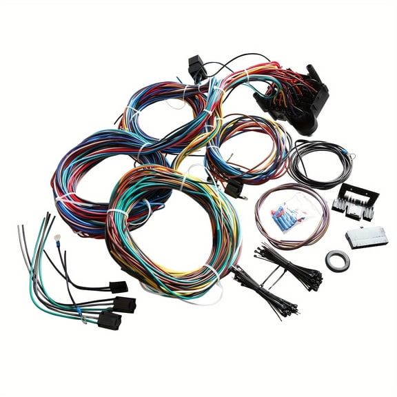 21 Circuit Wiring Harness For Chevy Ford Hotrods Long wires Universal