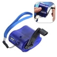 thumbnail image 2 of Chargeur Dynamo Mini à Manivelle Sortie USB Banque d'Alimentation d'Urgence avec 5 Connecteurs et Câble USB (Bleu), 2 of 8