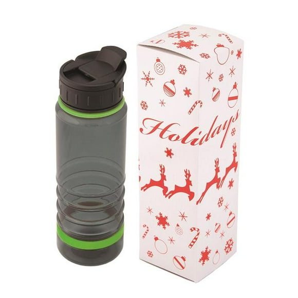 Debco WB8192 Tritan 750 ml 25 oz Water Bottle - Lime Green / Smoke