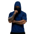 thumbnail image 4 of ZVNAΖH Men's Sun Protection Hooded T-Shirt, Short Sleeve Athletic Top with Face Mask for Workout & Outdoor, S-3XL, 4 of 7