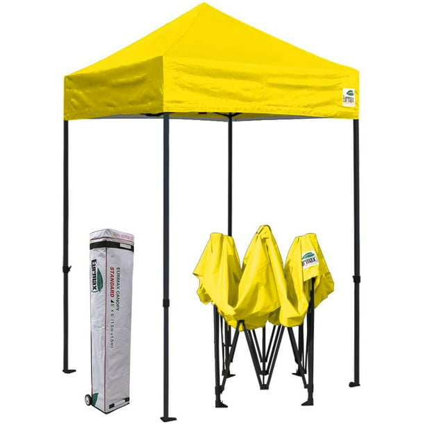 Eurmax 5x5 Ft Ez Pop Up Canopy Commercial Instant Tent Outdoor Gazebo With Roller Bag Yellow Walmart Com Walmart Com