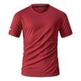 thumbnail image 1 of Tops para hombre, blusas y camisas de manga corta con cuello redondo para hombre, camiseta deportiva de manga corta con cuello redondo en color liso para hombre, blusa de seda helada para hombre, 1 of 6
