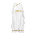 thumbnail image 3 of Robe Romaine pour Filles Grecques Enfants, Toge de la Grèce Antique, Robe de Rome, Princesse, Noblesse, Cosplay, Déguisement, Blanche, 16, 3 of 5