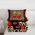 thumbnail image 5 of Erosebridal Fashion Cheetah Print Queen Comforter Set,3D Kawaii Cherries Bedding Comforter Set For Kids Girls,Reversible black,3-Piece, 5 of 7