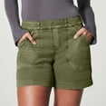 thumbnail image 2 of JWZUY 2023 Women's Stretch Twill Denim Shorts Regular Fit Hiking Jeans Shorts with Big Pockets Summer Bermuda Shorts 6-Army Green XXXXL, 2 of 7