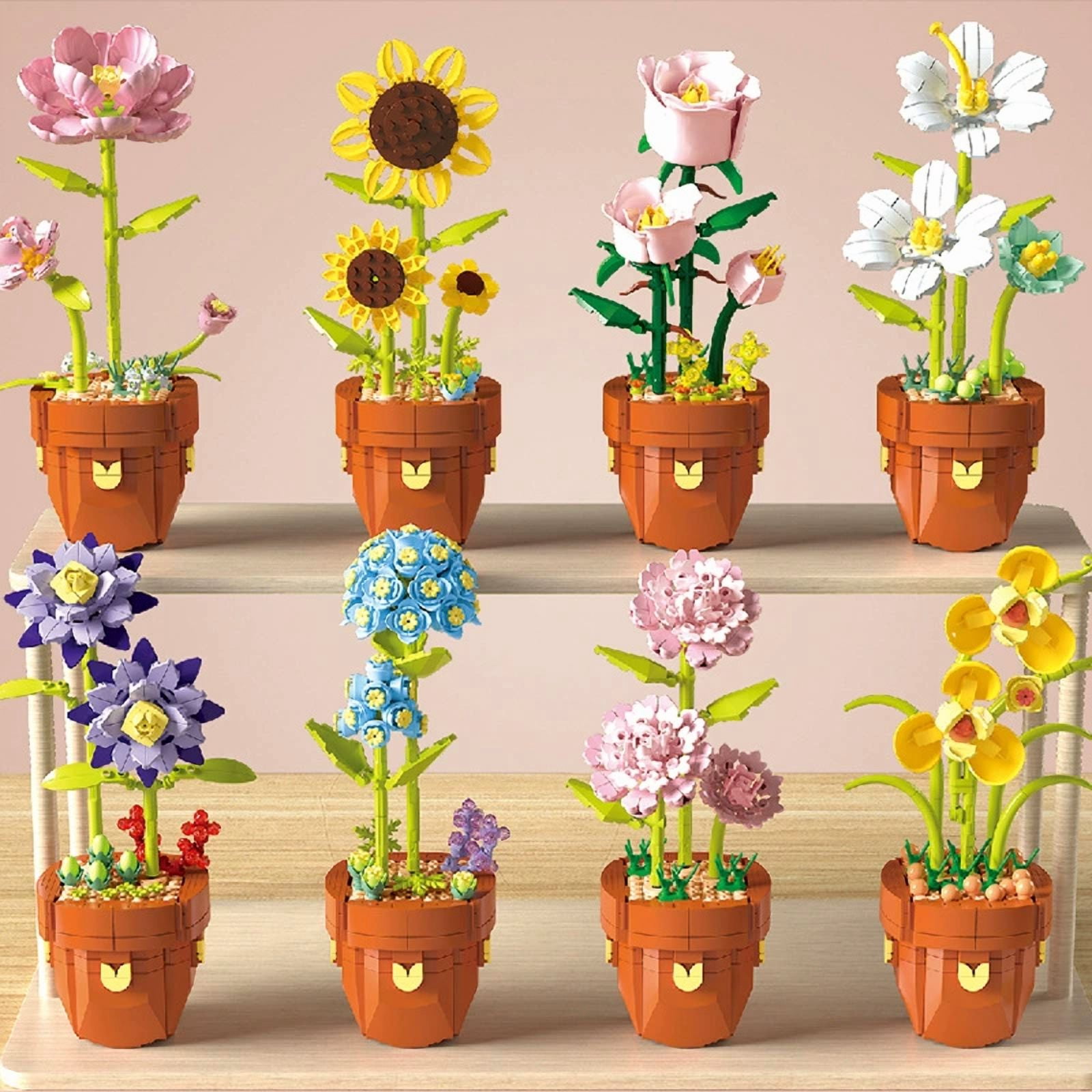 King Protea 394PCS Building Set, Imperial Flower Bricks Kit, The King of Flowers Represents Victory, DIY Challenge Model for Decoration and Gift