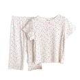 thumbnail image 2 of Amidoa Girls Summer 2 Piece Outfits Floral Print Cotton Short Sleeve and Casual Shorts Kids Clothing Set Multicolor Size 2T Multicolor Size 2T, 2 of 6