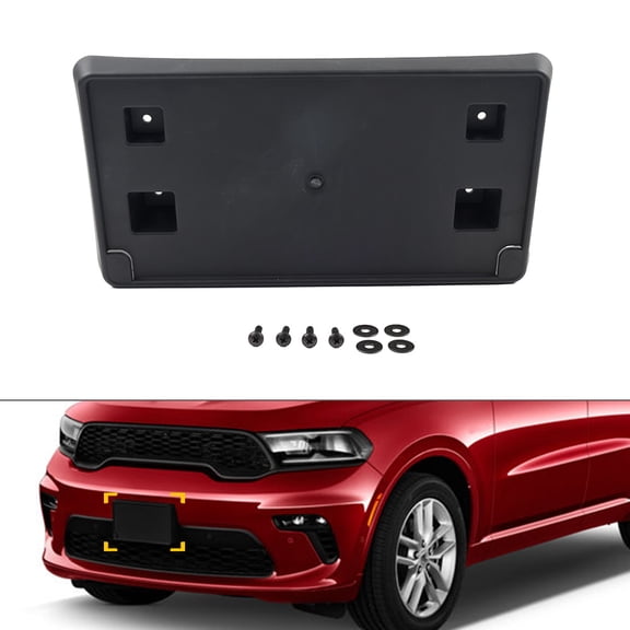 NS Polypropylene Plastic Front License Frame Tag Bracket Plate 6UZ62RXFAA Black for Durango 2021 2022 2023 2024
