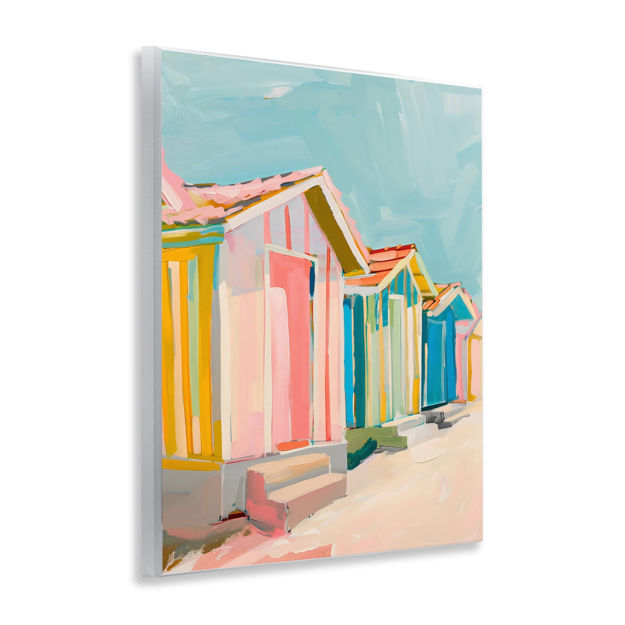 Stupell Industries Striped Beach Bungalows Wall Plaque Art, design by The Prints Vibe