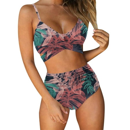 NECHOLOGY Girls Tankini Swimsuits 10-12 Women Bikini Top Push Up Swim Top Halter Retro Bathing Suit Top Padded Swimsuit Top Only Navy XX-Large